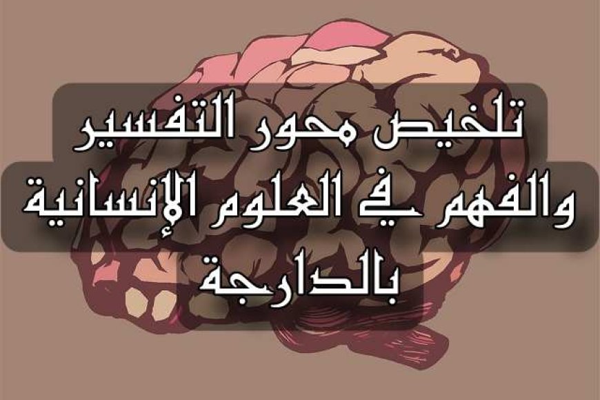 تلخيص محور التفسير والفهم في العلوم الإنسانية بالدارجة